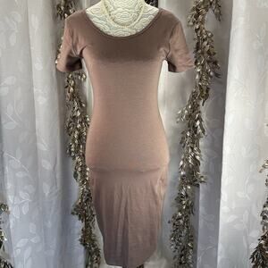 Zenana‎ Women’s Small Mocha Bodycon Midi Dress | Clean Girl Minimalist Chic